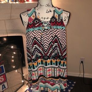 Blouse sleeveless multicolor